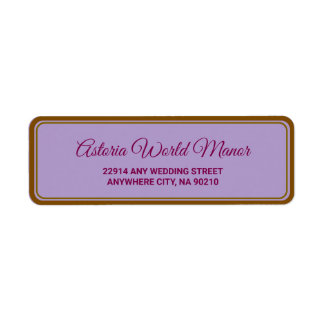 Etiqueta Blue Burgundy Gold Blush Wedding address