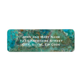 Etiqueta Blue Chrysocolla Minerals Stone Return Address