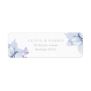 Etiqueta Blue Elegance Floral Wedding Return Address