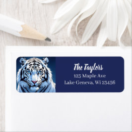 Etiqueta Blue eyed White Tiger Personalized