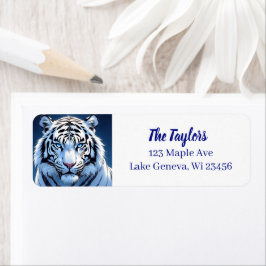 Etiqueta Blue eyed White Tiger Personalized