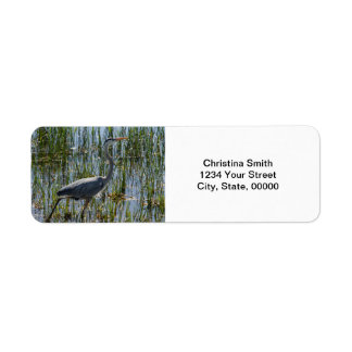 Etiqueta Blue Heron Bird Personalizar Endereço de Retorno