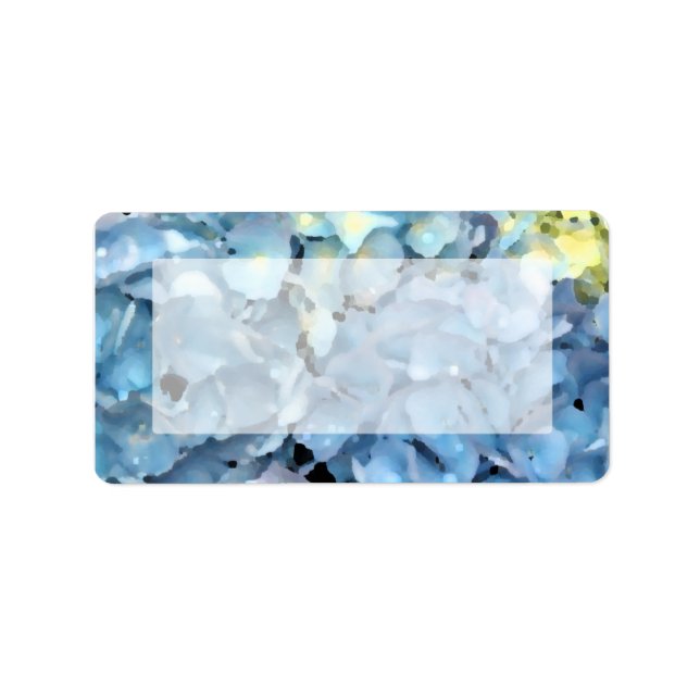 Etiqueta Blue Hydrangea Floral (Frente)