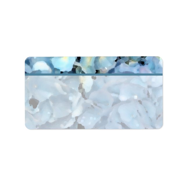 Etiqueta Blue Hydrangea Floral (Frente)