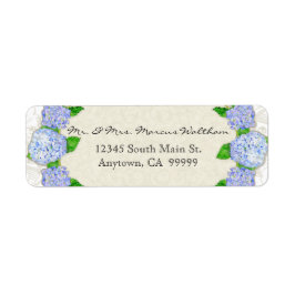 Etiqueta Blue Hydrangea Lace Floral Formal Business
