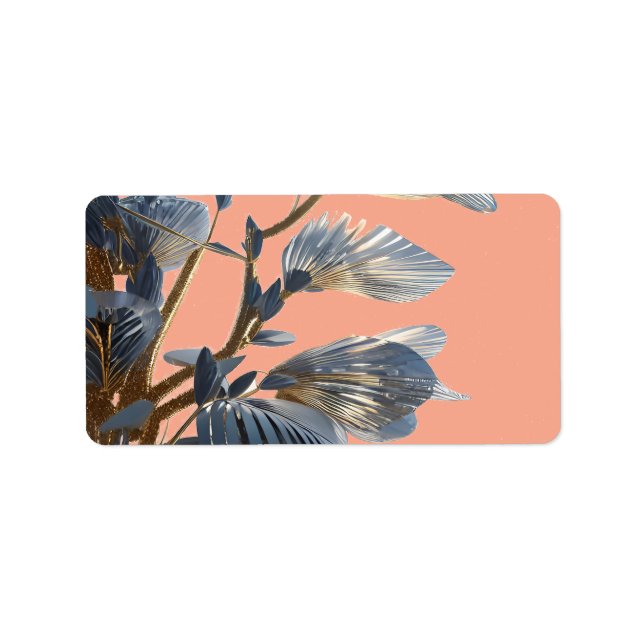 Etiqueta Blue Leaf Nature Plant (Frente)