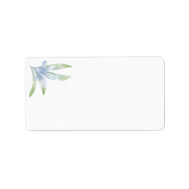 Etiqueta Blue Lily Watercolor Endereço para Casamento