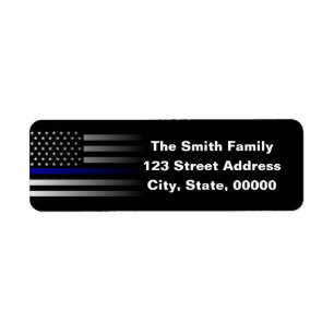 Etiqueta Blue Line fino policia a bandeira