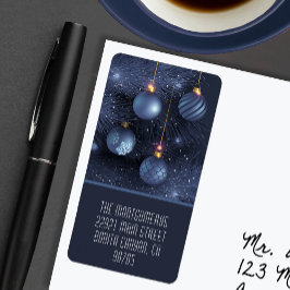 Etiqueta Blue Ornaments Return Address