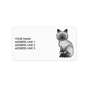 Etiqueta Blue Point Birman / Ragdoll Cute Cat & Custom Text