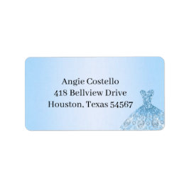Etiqueta Blue Quenceanera Return address labels