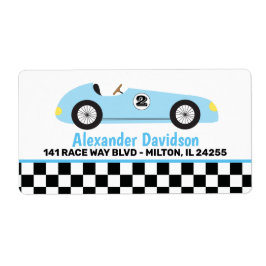 Etiqueta Blue Racecar Racecar Race Car