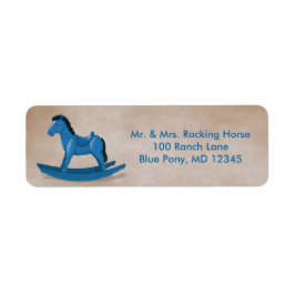 Etiqueta Blue Rocking Horse Boy Personalizado