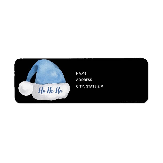 Etiqueta Blue Santa Hat/ Ho Ho Ho (Frente)