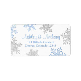 Etiqueta Blue Silver Snowflake Endereço de Devolução de Cas