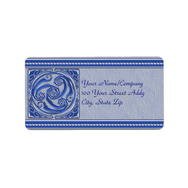 Etiqueta Blue Silver Triskel (Frente)