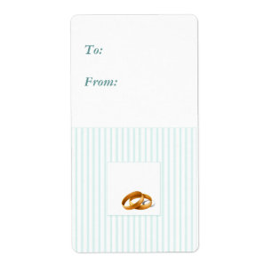 Etiqueta Blue Stripes - Anéis de Casamento