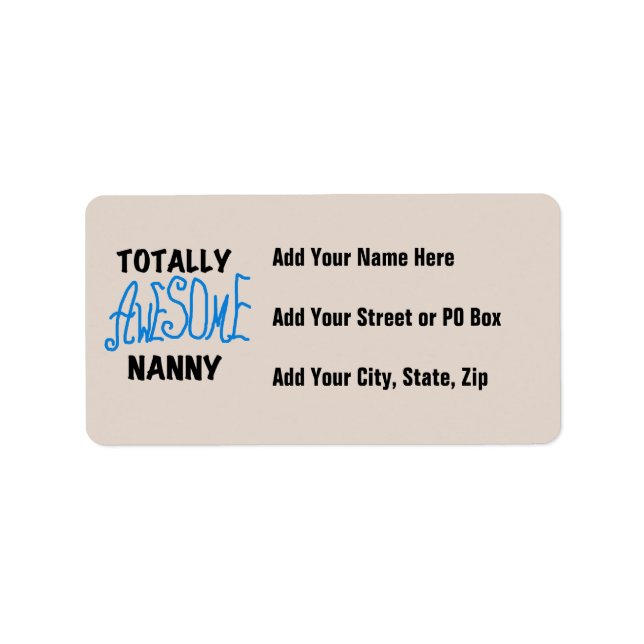 Etiqueta Blue Totalmente Incrível Nanny T-shirts e presente (Frente)