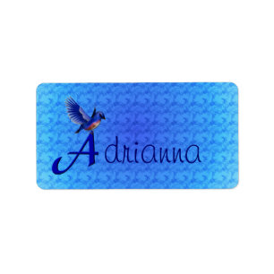 Etiqueta Bluebird Monograma Seu Nome Inicial A