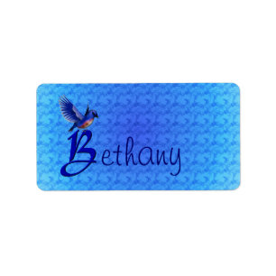 Etiqueta Bluebird Monograma Seu Nome Inicial B