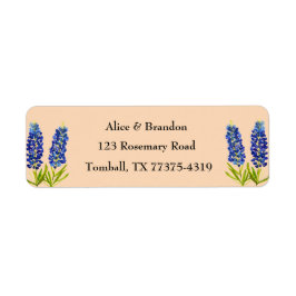 Etiqueta Bluebonnets Flores Estaduais do Texas Lupine Boho