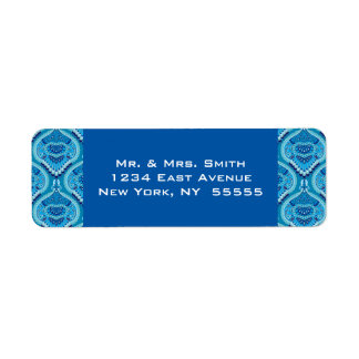 Etiqueta Blueish - Feathered Paisley