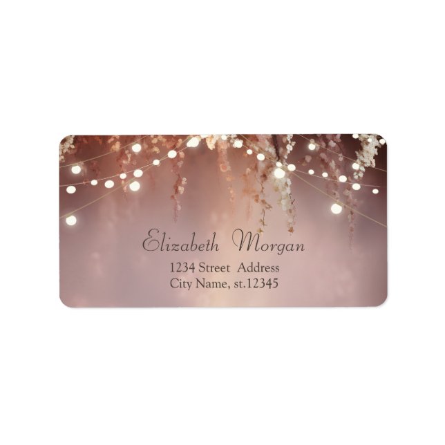 Etiqueta Blush Flowers String Lights (Frente)
