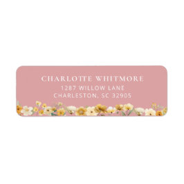 Etiqueta Blush Pink Floral Return Address Label