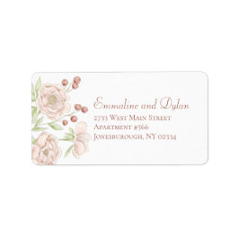 Etiqueta Blush Pink Rose Wedding Address Labels