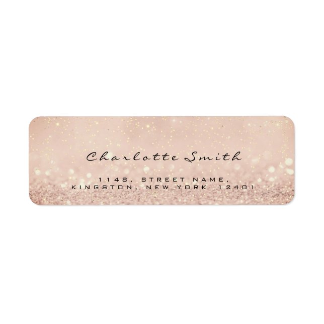 Etiqueta Blush Rosa Rosa Rosa Brilhante RSVP Retorno Endere (Frente)