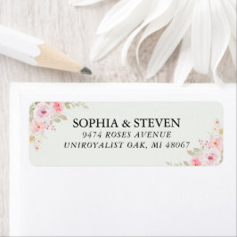 Etiqueta  Blush Watercolor Roses Wedding Celebration