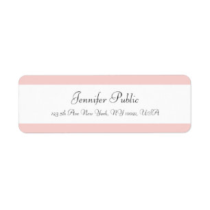 Etiqueta Blush White Hand Script Modelo Moderno de Mão Bran