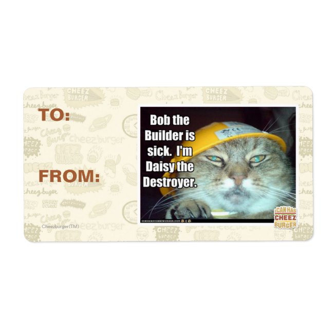 Etiqueta Bob, o Construtor está doente (Frente)