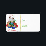 Etiqueta Boer Goats Goat Christmas Gift Sticker<br><div class="desc">Ah,  garoto! É Natal! dois bebês de cabras com presentes - etiqueta de presente de Natal de cabra para se manter nos seus presentes - texto personalizável para que você possa alterá-lo se quiser -</div>