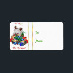 Etiqueta Boer Goats Goat Christmas Gift Sticker<br><div class="desc">Ah,  garoto! É Natal! dois bebês de cabras com presentes - etiqueta de presente de Natal de cabra para se manter nos seus presentes - texto personalizável para que você possa alterá-lo se quiser -</div>