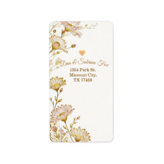 Etiqueta Bohemian, botanical style 