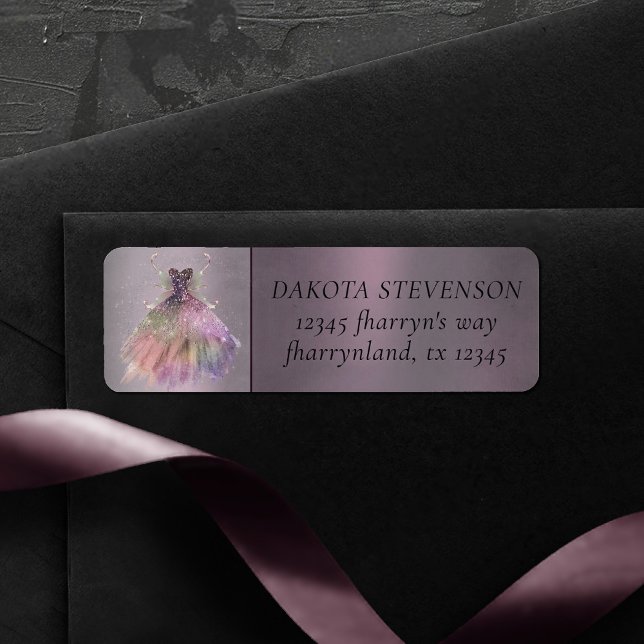 Etiqueta Bohemian Fairy Gown | Glam Dusty Púrpura de ameixa (Criador carregado)