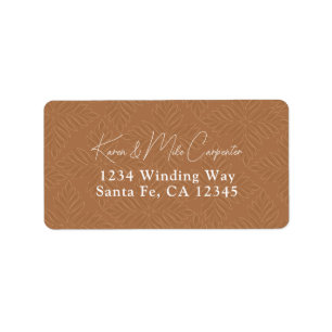 Etiqueta Bohemian Terracotta Minimalista Return Address