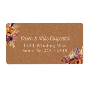 Etiqueta Bohemian Terracotta Sunflower