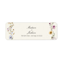 Bohemian Wildflower Endereço de Devolução de Casam