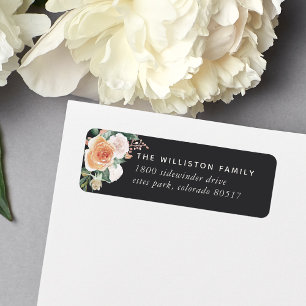 Etiqueta Boho Blooms Watercolor Floral Return Endereço