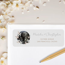 Boho Celestial Moon Floral Wedding Endereço de Ret