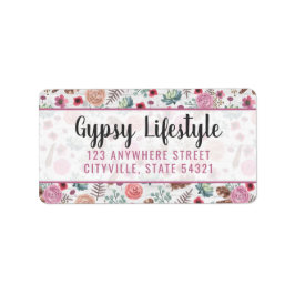 Etiqueta Boho Chic Rústico Flecha de Pena Aquarela Boêmio