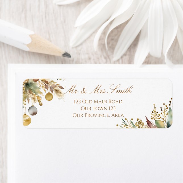 Etiqueta Boho Christmas elegante aquarela (Insitu)
