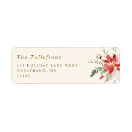 Etiqueta Boho Christmas Woodsy Elegant Return Address