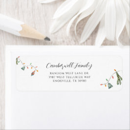 Etiqueta Boho Family Christmas Botanic Return Endereço