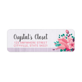 Etiqueta Boho Floral Crystals Boutique Pink Endereço de Dev