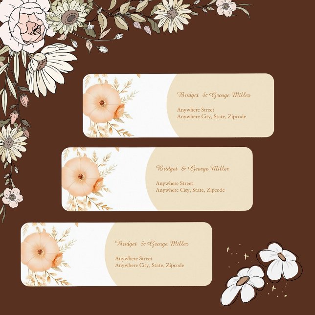 Etiqueta Boho floral de Aquecimento Russo Botânico (Criador carregado)