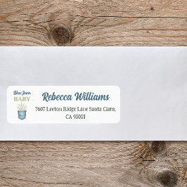 Etiqueta Boho Floral Denim Pocket Blue Jean Chá de fraldas