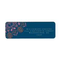 Boho Floral Mandala Teal Blue Elegante Casamento